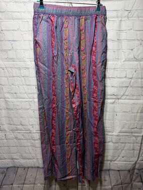 Natural Life Relaxed Fit Boho Striped Floral Pants Sz S Cotton Boho NWOT